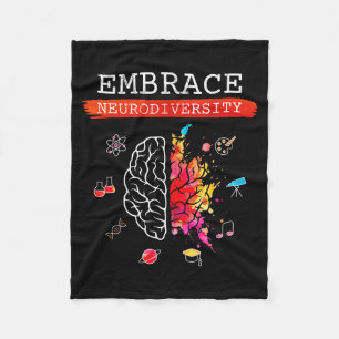 Neurodiversity Embrace Adhd Autism Asd Awareness G Fleece Blanket