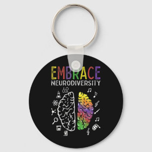 Neurodiversity Embrace Adhd Autism Asd Brain Key Ring