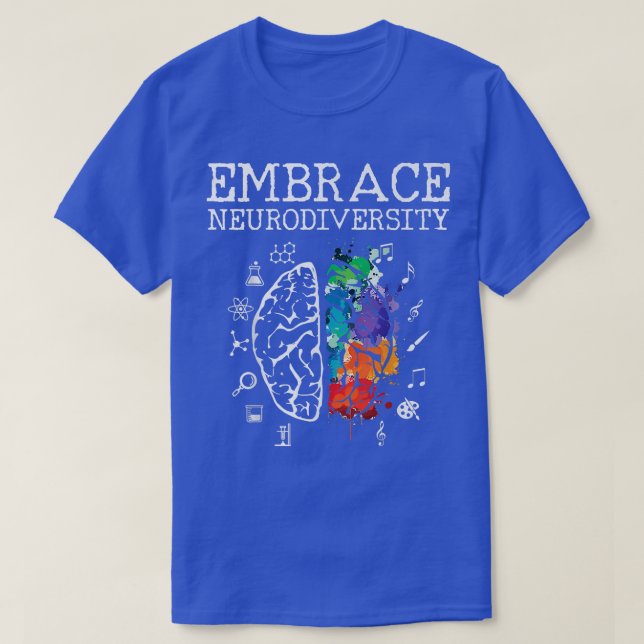 Neurodiversity Embrace ADHD Autism ASD Premium  T-Shirt (Design Front)