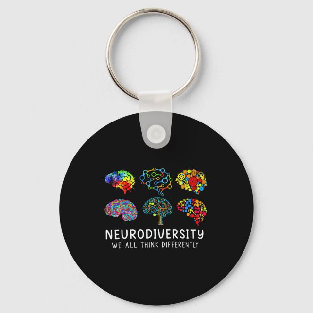 Neurodiversity - Embrace Adhd Autism Awareness  Key Ring (Front)