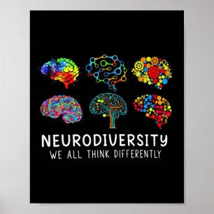 Neurodiversity - Embrace Adhd Autism Awareness  Poster