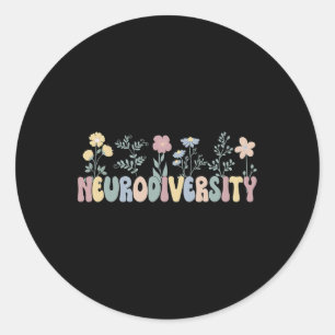 Neurodiversity Flowers Autism Neurodivergent Classic Round Sticker