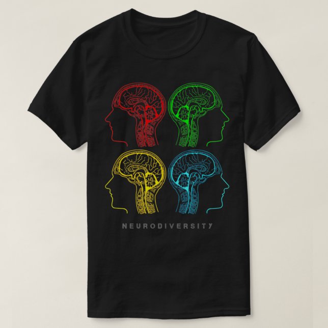 Neurodiversity for ADHD and Autism Brain Graphic  T-Shirt (Design Front)