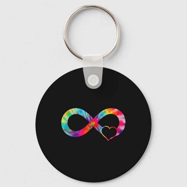 Neurodiversity Heart Infinity Sign Autism Awarenes Key Ring (Front)