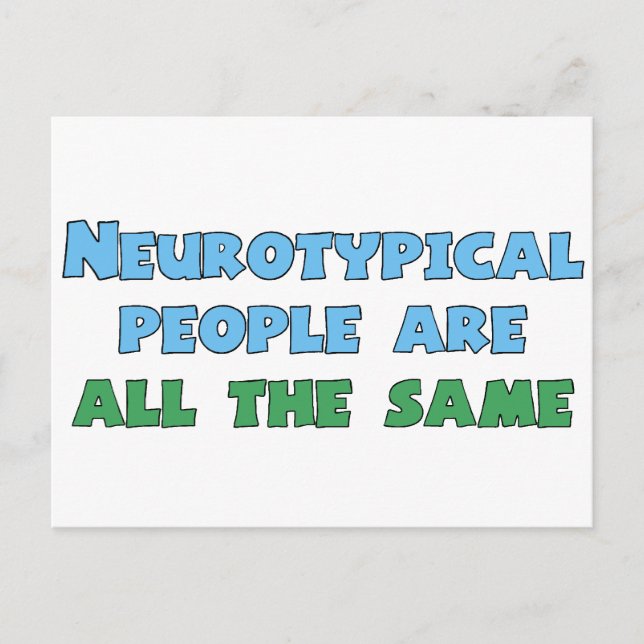 Neurodiversity Humour Funny Aspie Autism Joke Postcard (Front)