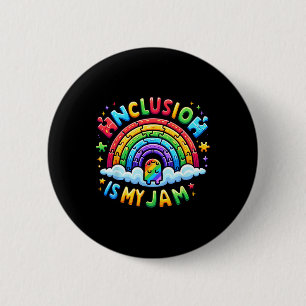 Neurodiversity Inclusion Is My Jam Autism Awarenes 6 Cm Round Badge