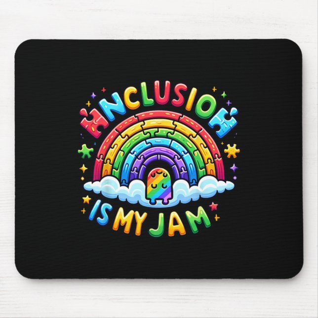 Neurodiversity Inclusion Is My Jam Autism Awarenes Mouse Mat (Front)