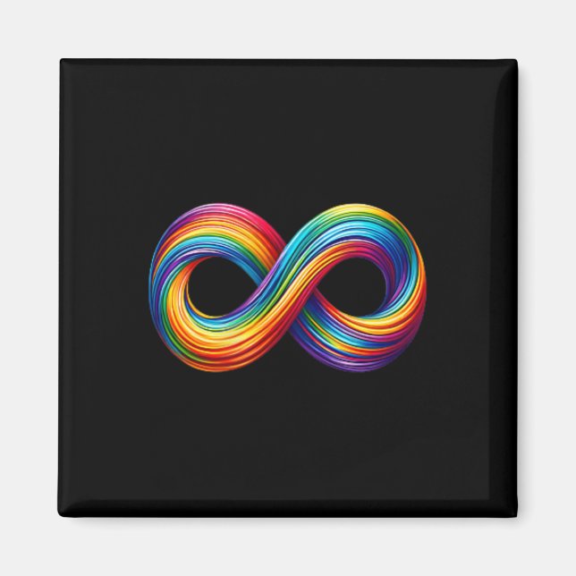 Neurodiversity Infinity Sign Rainbow Symbol Autism Magnet (Front)