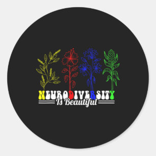 Neurodiversity Is Beautiful Autism Awareness Men W Classic Round Sticker