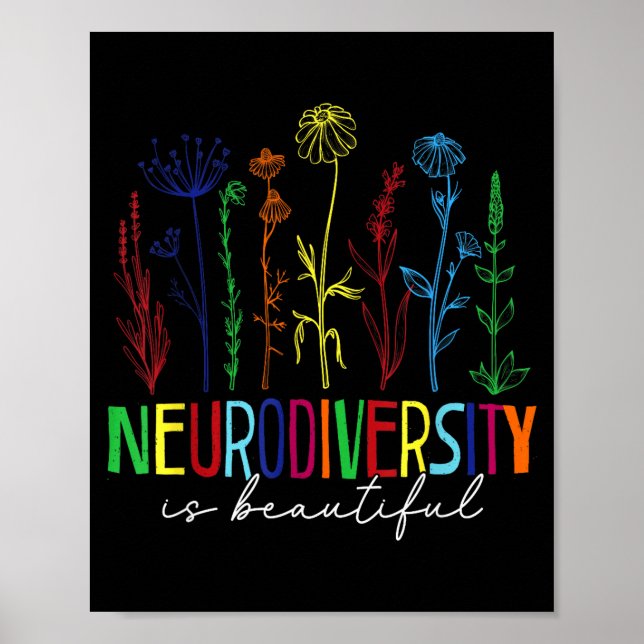 Neurodiversity is beautiful autism awareness poster (Front)