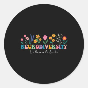 Neurodiversity Is Beautiful Flower Sped Aac Autism Classic Round Sticker