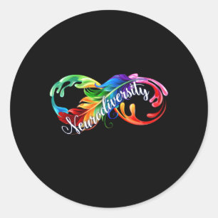 Neurodiversity Is Beautiful Infinity Autism Awaren Classic Round Sticker