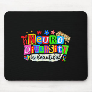 Neurodiversity is beautiful leopard funny autism mouse mat