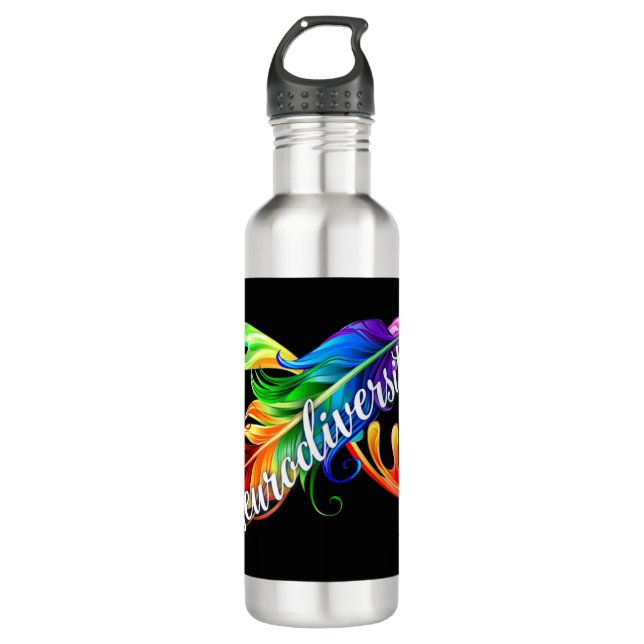 Neurodiversity Is Beautiful Rainbow is great gift  710 Ml Water Bottle (Front)