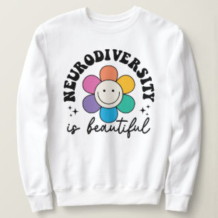 "Neurodiversity is Beautiful" Retro Flower Sweatshirt