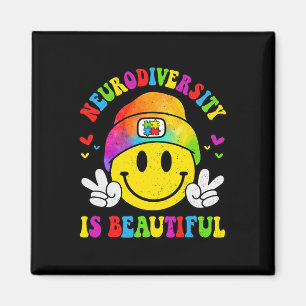 Neurodiversity Is Beautiful Smile Face Autism Awar Magnet