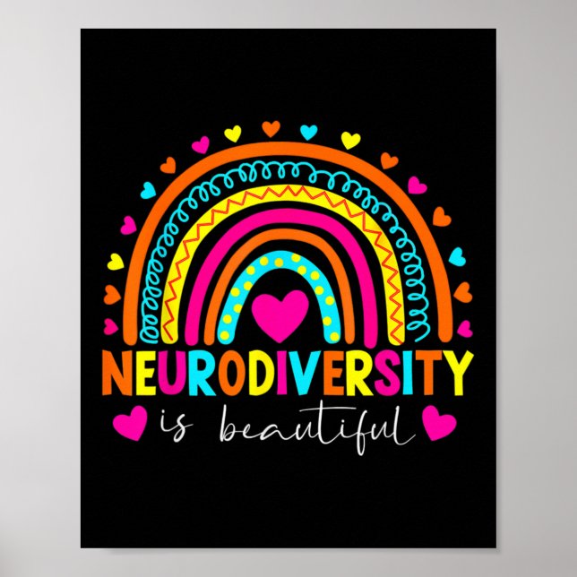 Neurodiversity Is Beautiful Special Autism Awarene Poster (Front)
