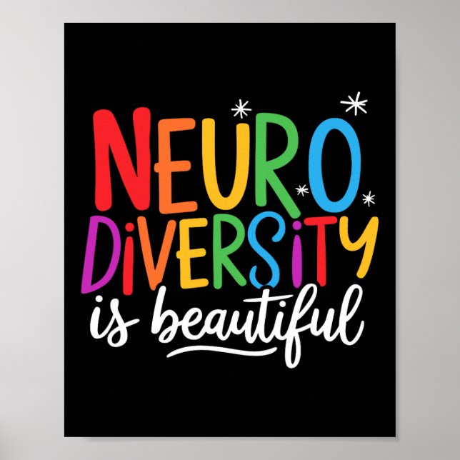 Neurodiversity Is Beautiful Sped Adhd Autism Aware Poster (Front)
