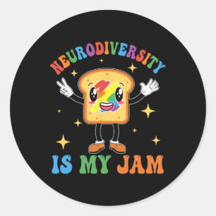 Neurodiversity Is My-jam Autism Awareness Special Classic Round Sticker