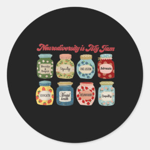 Neurodiversity Is My Jam Autism Inclusion Special Classic Round Sticker