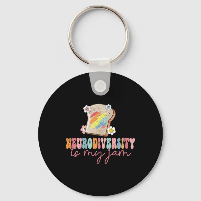 Neurodiversity Is My Jam Inclusion Autism Awarenes Key Ring (Front)