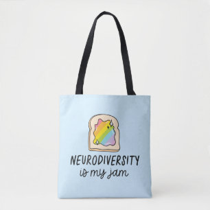 Neurodiversity Is My Jam Rainbow Toast Tote Bag