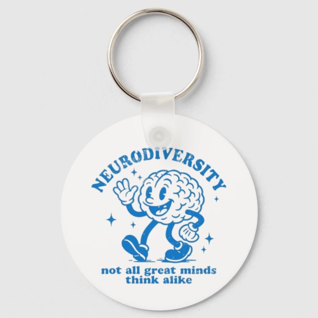 💙 Neurodiversity – Not All Great Minds Think Alik Key Ring (Front)