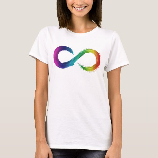 Neurodiversity Rainbow Infinity Shirt  (Front)