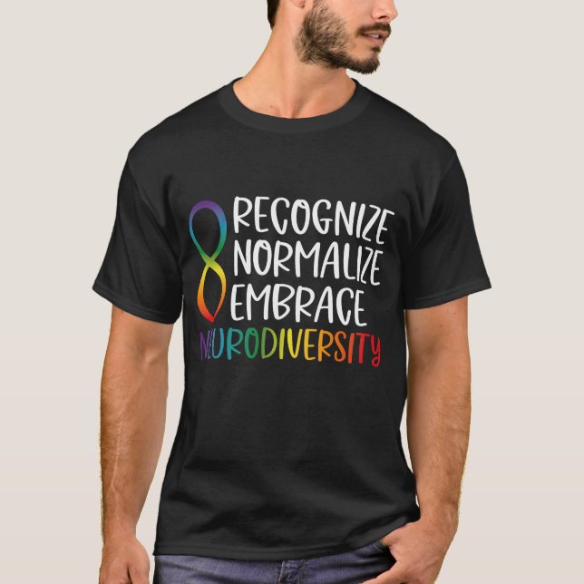 Neurodiversity Rainbow Infinity T-Shirt (Front)