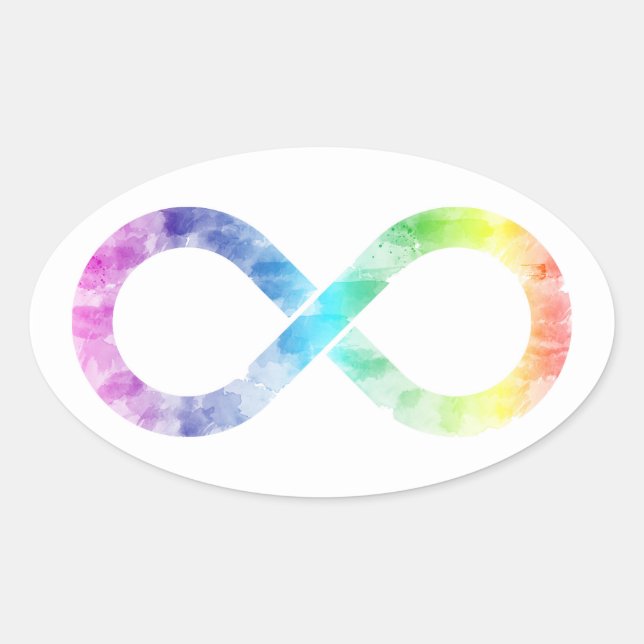 Neurodiversity Rainbow Watercolor Infinity Sticker (Front)