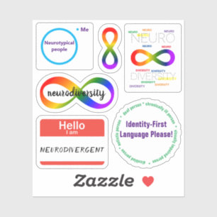 Neurodiversity set Custom-Cut Vinyl Sticker
