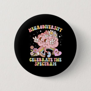 Neurodiversity Shirt Autism Spectrum Asd Adhd Rain 6 Cm Round Badge