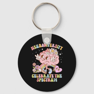 Neurodiversity Shirt Autism Spectrum Asd Adhd Rain Key Ring