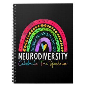 Neurodiversity Shirt Autism Spectrum ASD ADHD Rain Notebook