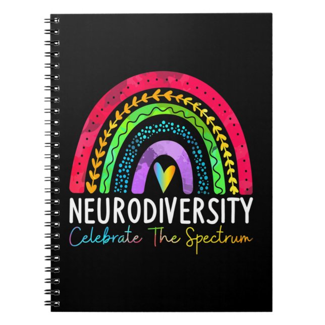 Neurodiversity Shirt Autism Spectrum ASD ADHD Rain Notebook (Front)