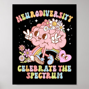 Neurodiversity Shirt Autism Spectrum Asd Adhd Rain Poster