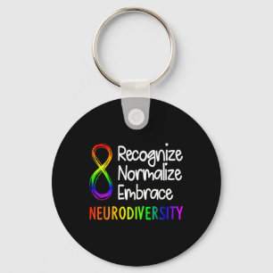 Neurodiversity Shirt Autism Spectrum Asd Rainbow I Key Ring