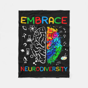 Neurodiversity Shirt Embrace ADHD Autism Awareness Fleece Blanket