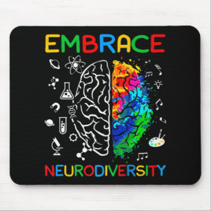 Neurodiversity Shirt Embrace ADHD Autism Awareness Mouse Mat