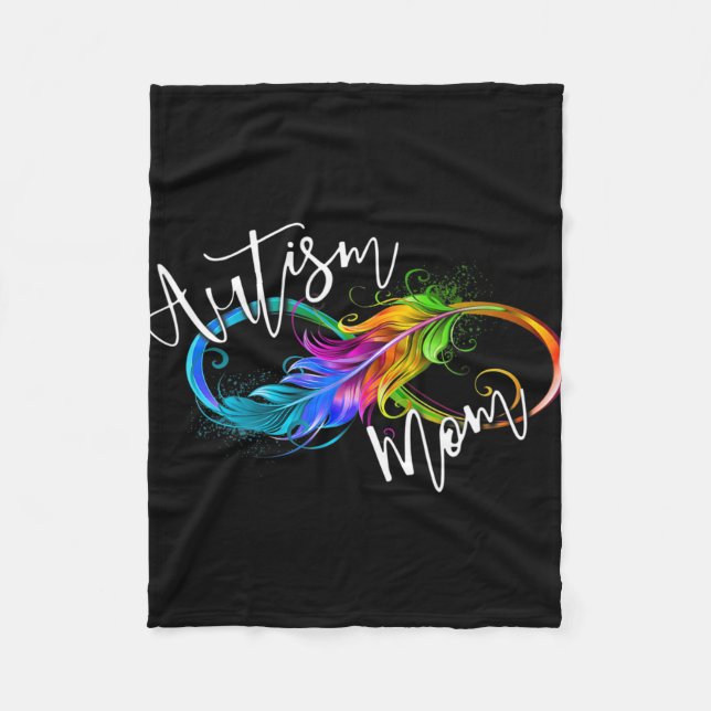 Neurodiversity Symbol Rainbow Infinity Autism Mum  Fleece Blanket (Front)