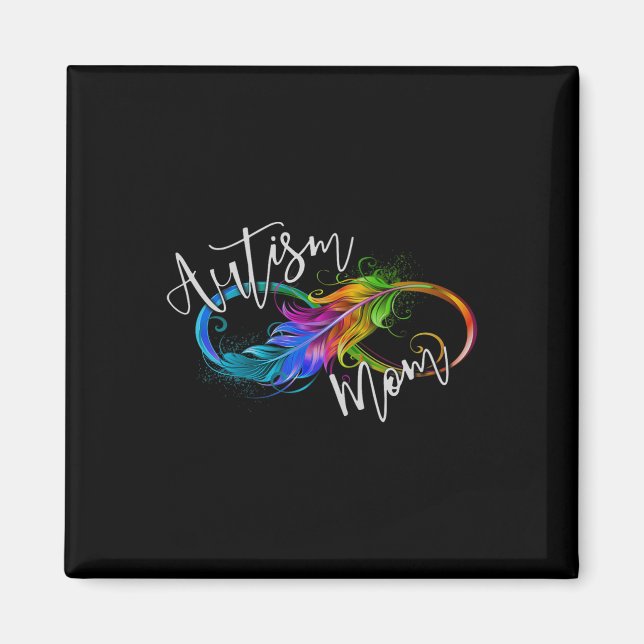 Neurodiversity Symbol Rainbow Infinity Autism Mum  Magnet (Front)