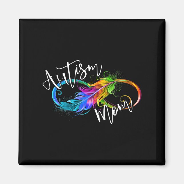 Neurodiversity Symbol Rainbow Infinity Autism Mum  Magnet (Front)