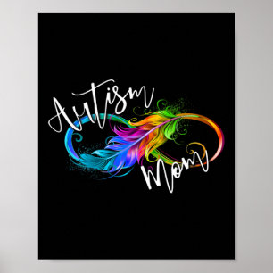 Neurodiversity Symbol Rainbow Infinity Autism Mum  Poster