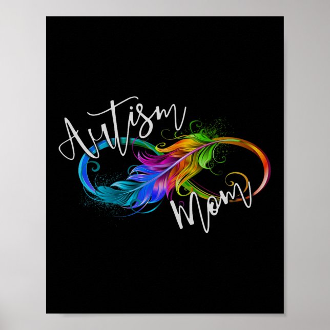 Neurodiversity Symbol Rainbow Infinity Autism Mum  Poster (Front)