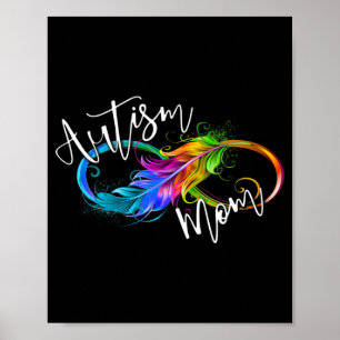 Neurodiversity Symbol Rainbow Infinity Autism Mum  Poster