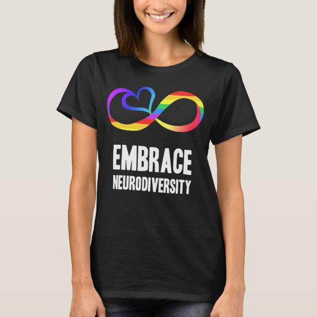 Neurodiversity Symbol Rainbow Infinity Autism Mum  T-Shirt (Front)