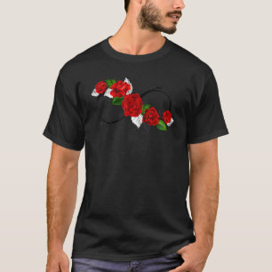 Neurodiversity Symbol Red Rose Infinity Autism Mum T-Shirt