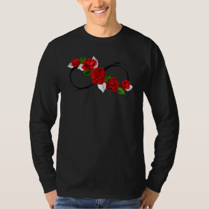 Neurodiversity Symbol Red Rose Infinity Autism Mum T-Shirt