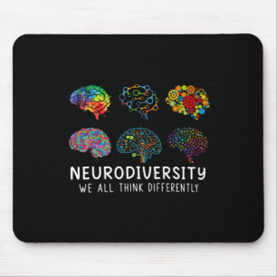 Neurodiversity We All Think Differently Brain Auti Mouse Mat