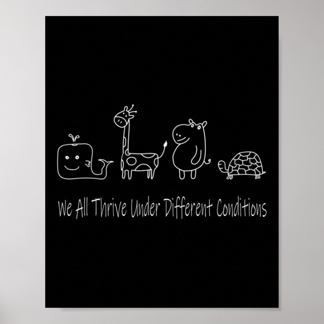 Neurodiversity We All Thrive Under Different Condi Poster (Front)